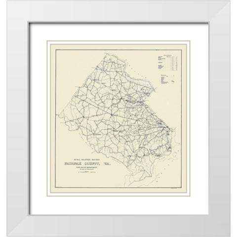 Fairfax County Virginia - 1912 White Modern Wood Framed Art Print with Double Matting by Unknown