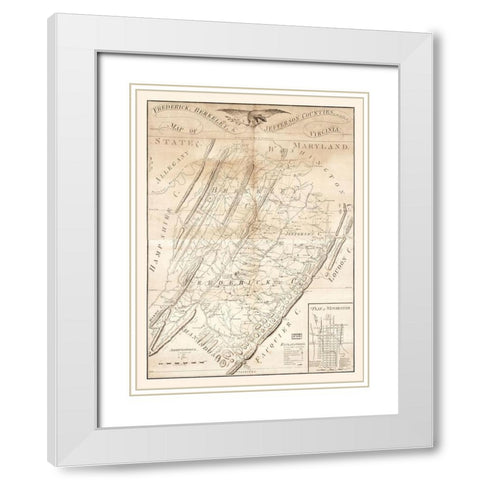 Frederick Berkeley Jefferson County Virginia - Tarte 1809 White Modern Wood Framed Art Print with Double Matting by Tarte