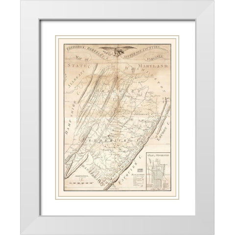 Frederick Berkeley Jefferson County Virginia - Tarte 1809 White Modern Wood Framed Art Print with Double Matting by Tarte