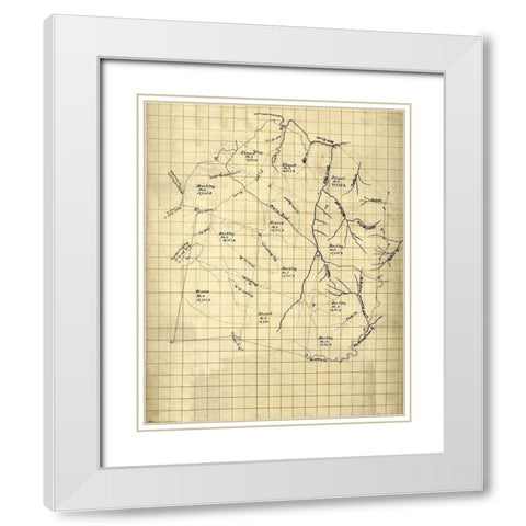 Giles County Virginia - 1794 White Modern Wood Framed Art Print with Double Matting by Unknown
