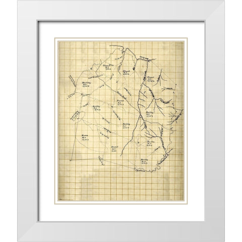 Giles County Virginia - 1794 White Modern Wood Framed Art Print with Double Matting by Unknown