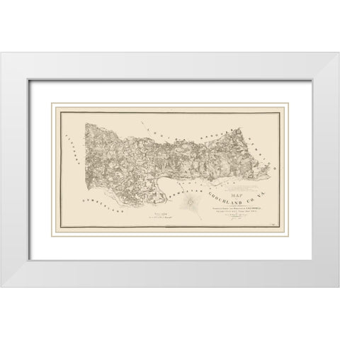 Goochland County Virginia - Cafsell 1863 White Modern Wood Framed Art Print with Double Matting by Cafsell