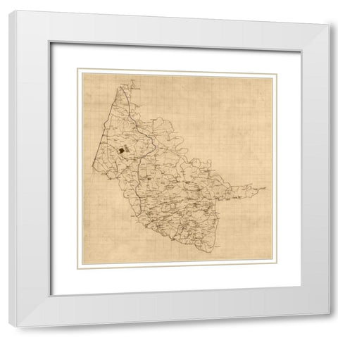 Hanover County Virginia - 1860 x 23 x 23.57 White Modern Wood Framed Art Print with Double Matting by Unknown