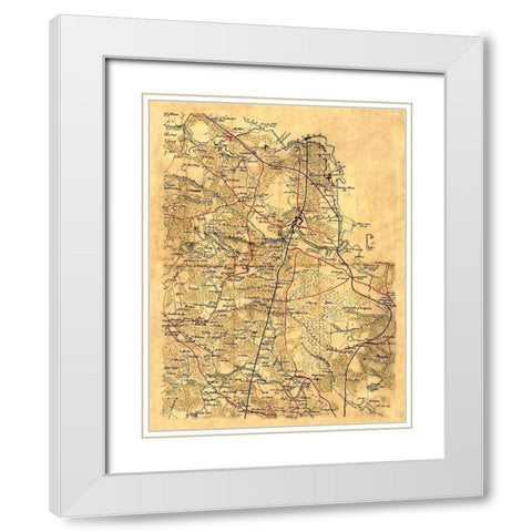 Hanover County Virginia - 1860 White Modern Wood Framed Art Print with Double Matting by Unknown