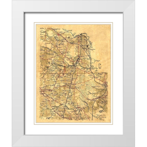 Hanover County Virginia - 1860 White Modern Wood Framed Art Print with Double Matting by Unknown