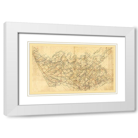 Hanover County Virginia - Strong 1860 White Modern Wood Framed Art Print with Double Matting by Strong