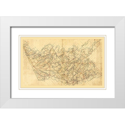 Hanover County Virginia - Strong 1860 White Modern Wood Framed Art Print with Double Matting by Strong