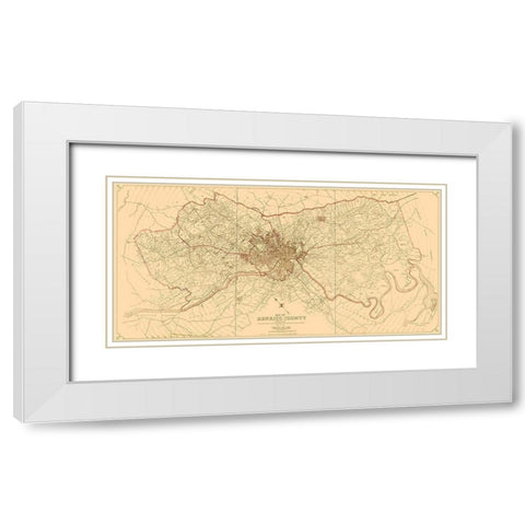 Henrico County Virginia - Crawford 1916 White Modern Wood Framed Art Print with Double Matting by Crawford