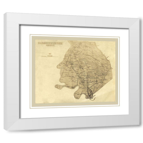 Henrico County Virginia - 1862 White Modern Wood Framed Art Print with Double Matting by Unknown