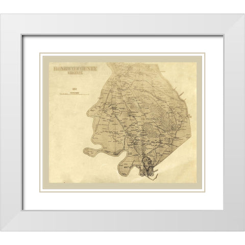 Henrico County Virginia - 1862 White Modern Wood Framed Art Print with Double Matting by Unknown