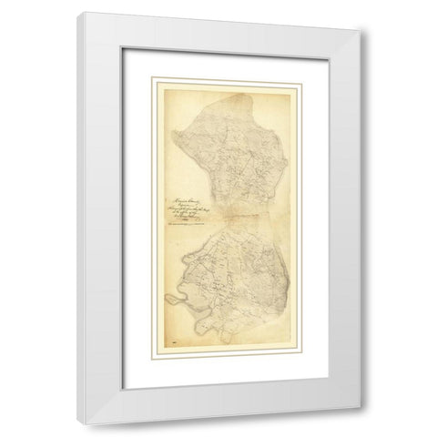 Henrico County Virginia - Smith 1864 White Modern Wood Framed Art Print with Double Matting by Smith