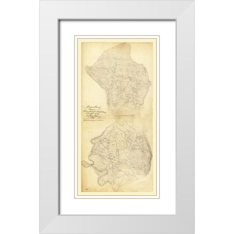 Henrico County Virginia - Smith 1864 White Modern Wood Framed Art Print with Double Matting by Smith
