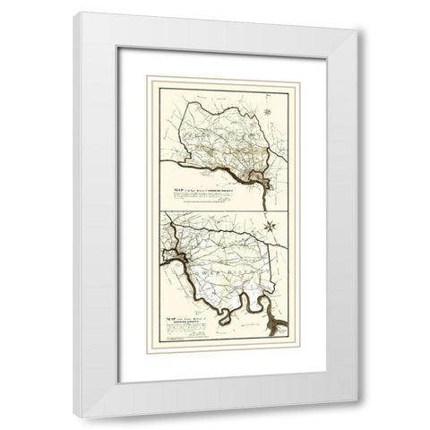 Henrico County Virginia - Hancock 1887 White Modern Wood Framed Art Print with Double Matting by Hancock