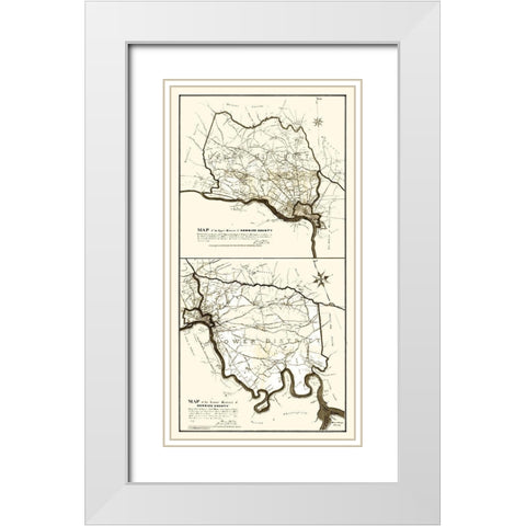 Henrico County Virginia - Hancock 1887 White Modern Wood Framed Art Print with Double Matting by Hancock