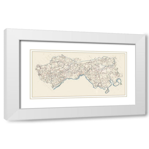 Henrico County Virginia - 1864 White Modern Wood Framed Art Print with Double Matting by Unknown