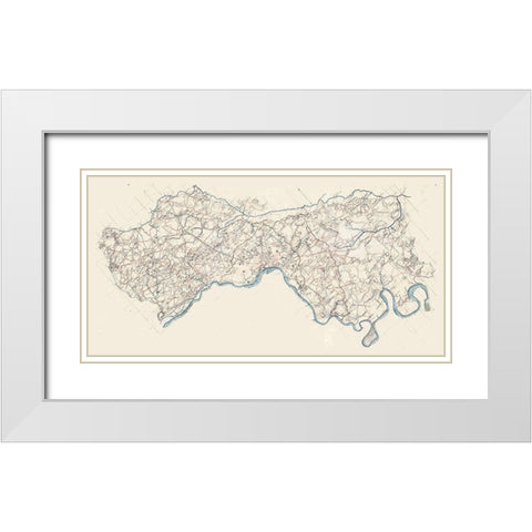 Henrico County Virginia - 1864 White Modern Wood Framed Art Print with Double Matting by Unknown