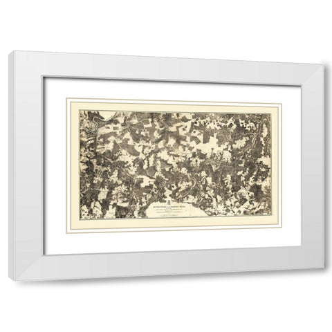 Jetersville Salilors Creek Virginia - Michler 1864 White Modern Wood Framed Art Print with Double Matting by Michler