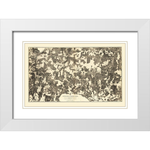 Jetersville Salilors Creek Virginia - Michler 1864 White Modern Wood Framed Art Print with Double Matting by Michler