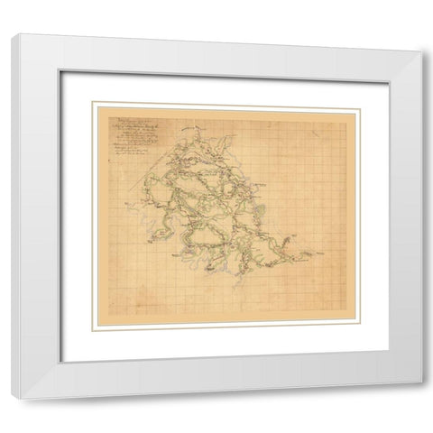 King William County Virginia - Hotchkiss 1863 White Modern Wood Framed Art Print with Double Matting by Hotchkiss