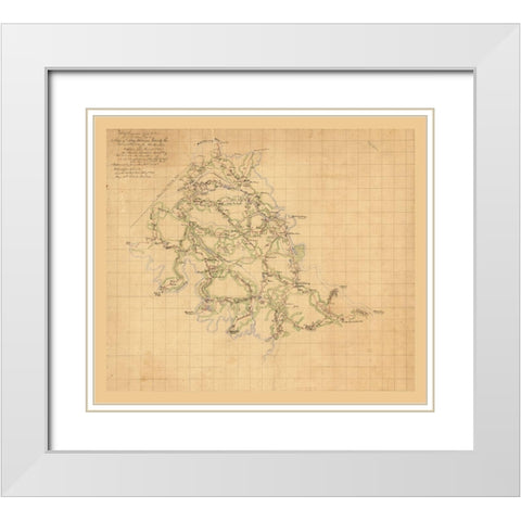 King William County Virginia - Hotchkiss 1863 White Modern Wood Framed Art Print with Double Matting by Hotchkiss