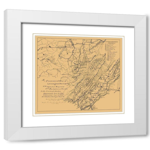Lexington Presbyterian Synod of Virginias 1886 White Modern Wood Framed Art Print with Double Matting by Hotchkiss