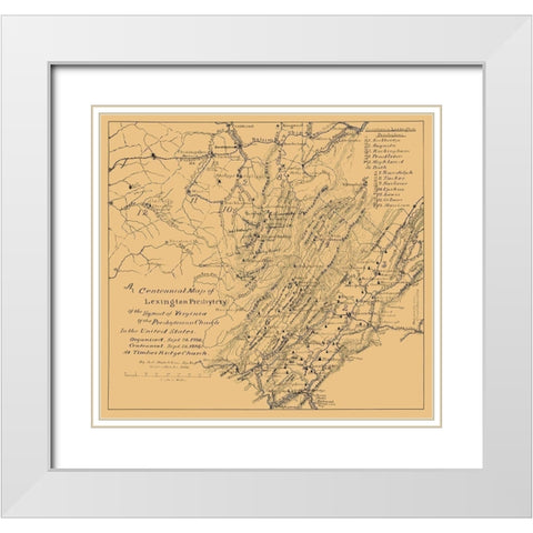 Lexington Presbyterian Synod of Virginias 1886 White Modern Wood Framed Art Print with Double Matting by Hotchkiss
