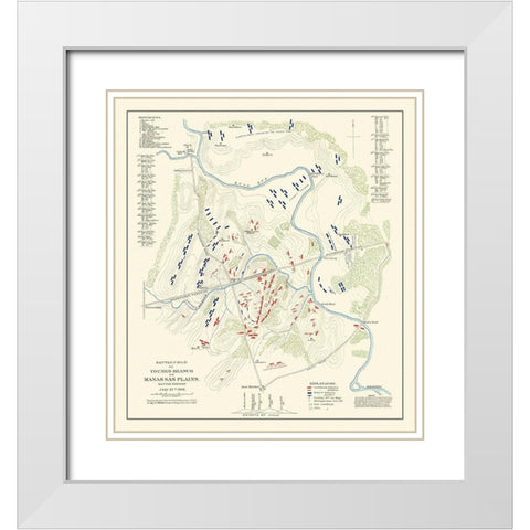 Youngs Branch Manassas Plains Virginia White Modern Wood Framed Art Print with Double Matting by Michler