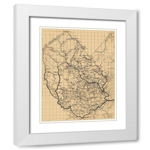 Madison County Virginia - 1860 White Modern Wood Framed Art Print with Double Matting by Unknown