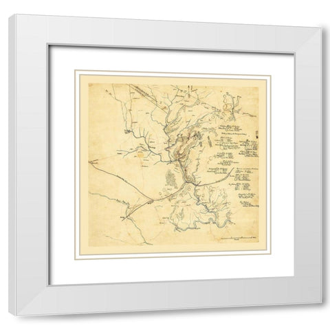Manassas Virginia - 1861 White Modern Wood Framed Art Print with Double Matting by Unknown