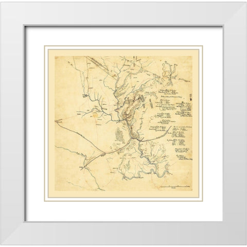 Manassas Virginia - 1861 White Modern Wood Framed Art Print with Double Matting by Unknown