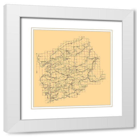Montgomery County Virginia - 1860 White Modern Wood Framed Art Print with Double Matting by Unknown
