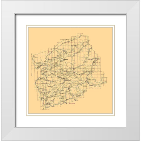 Montgomery County Virginia - 1860 White Modern Wood Framed Art Print with Double Matting by Unknown