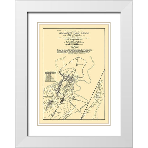 New Market Virginia - Colonna 1864 White Modern Wood Framed Art Print with Double Matting by Colonna