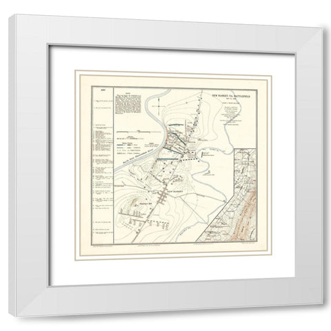 New Market Virginia - Colonna 1864 White Modern Wood Framed Art Print with Double Matting by Colonna