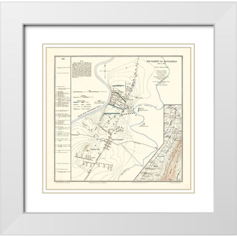 New Market Virginia - Colonna 1864 White Modern Wood Framed Art Print with Double Matting by Colonna