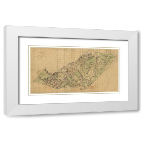 Orange County Virginia - Gilmer 1863 White Modern Wood Framed Art Print with Double Matting by Gilmer
