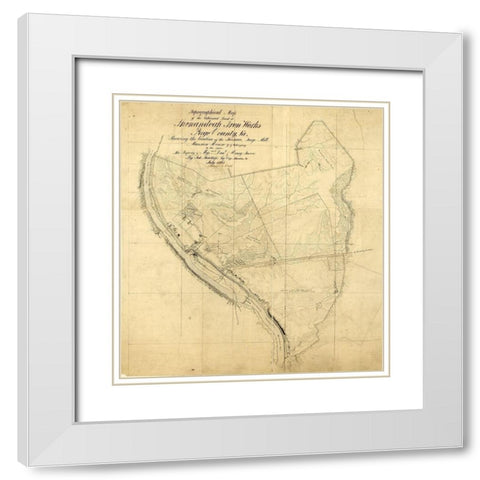 Page County Virginia - Hotchkifs 1865 White Modern Wood Framed Art Print with Double Matting by Hotchkifs