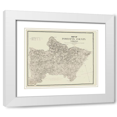 Powhatan County Virginia - Campbell 1864 White Modern Wood Framed Art Print with Double Matting by Cambell