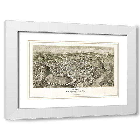Pocahontas Virginia - Fowler 1911 White Modern Wood Framed Art Print with Double Matting by Fowler