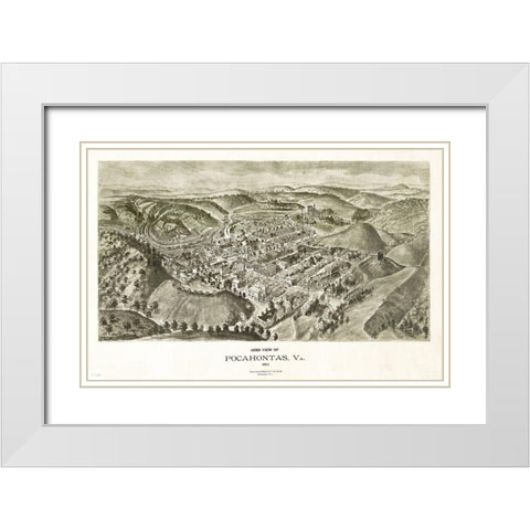 Pocahontas Virginia - Fowler 1911 White Modern Wood Framed Art Print with Double Matting by Fowler