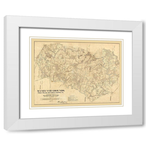 Prince William County Virginia - Burr 1904 White Modern Wood Framed Art Print with Double Matting by Burr