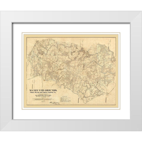 Prince William County Virginia - Burr 1904 White Modern Wood Framed Art Print with Double Matting by Burr