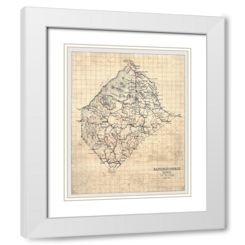 Rappahannock County Virginia - Michie 1863 White Modern Wood Framed Art Print with Double Matting by Michie