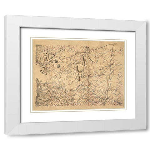 Rappahannock County Virginia - 1860 White Modern Wood Framed Art Print with Double Matting by Unknown