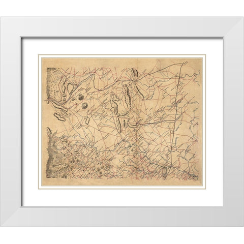 Rappahannock County Virginia - 1860 White Modern Wood Framed Art Print with Double Matting by Unknown
