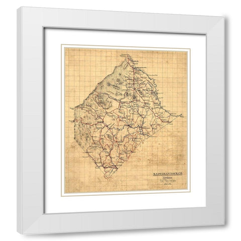 Rappahannock County Virginia - 1863 White Modern Wood Framed Art Print with Double Matting by Unknown