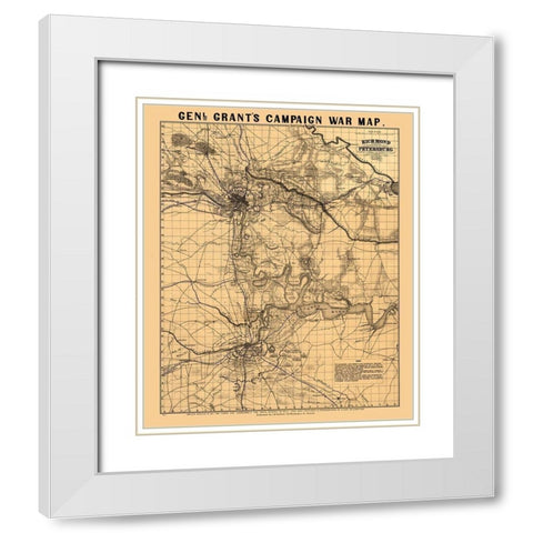 Richmond County Virginia - Bufford 1864 White Modern Wood Framed Art Print with Double Matting by Bufford