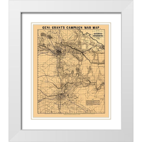 Richmond County Virginia - Bufford 1864 White Modern Wood Framed Art Print with Double Matting by Bufford