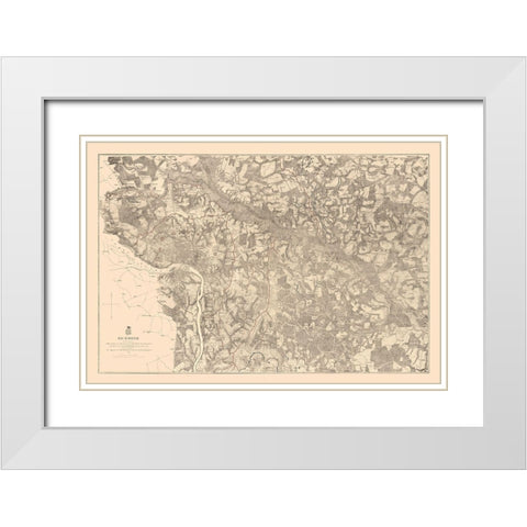 Richmond County Virginia - Michie 1867 White Modern Wood Framed Art Print with Double Matting by Michie