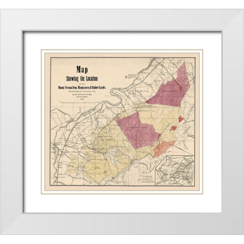 Rockingham County Virginia - Hotchkiss1888 White Modern Wood Framed Art Print with Double Matting by Hotchkiss
